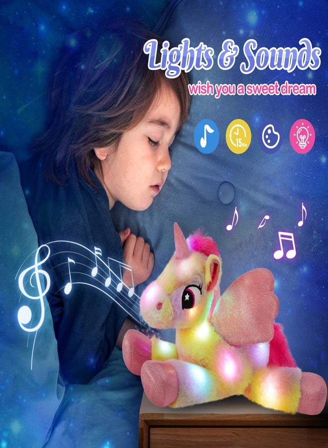 Glow Guards 18" Light up Musical Rainbow Unicorn Stuffed Animal,Glitter Sequins Unicorn Plush Toy,Children's Day Birthday Holiday for Girls Toddlers - Image 5